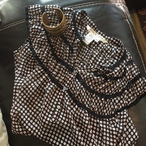 Max Studio Top Blouse XSP Black and Blush